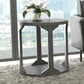 Avni Round Accent Table in Distressed Natural or Grey