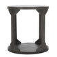 Avni Round Accent Table in Distressed Natural or Grey
