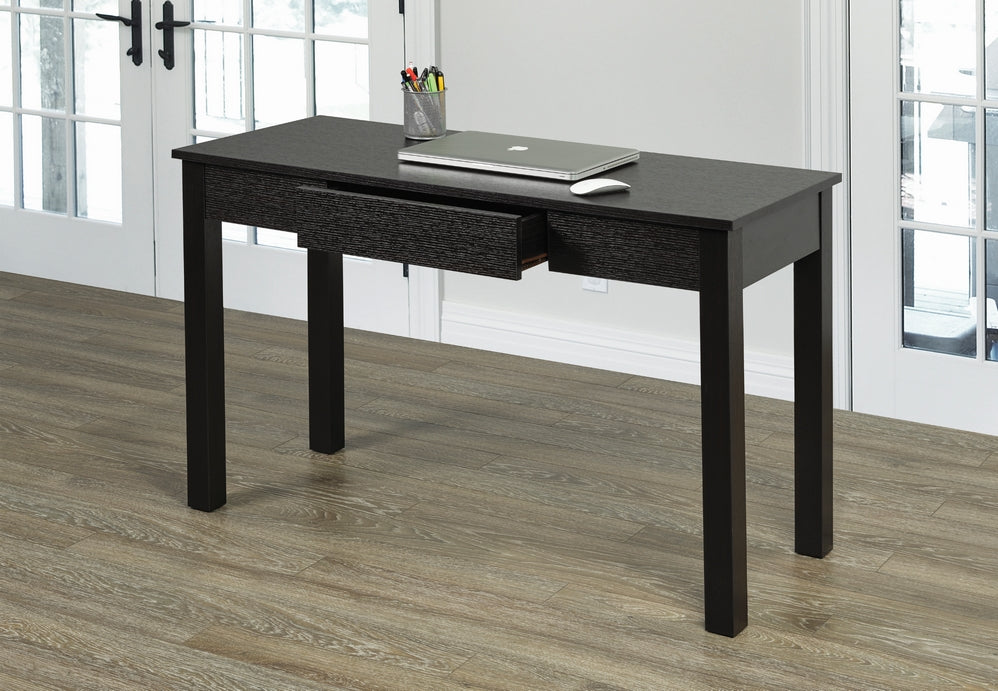 Textured Wood Desk with a Functional Drawer in Espresso Finish