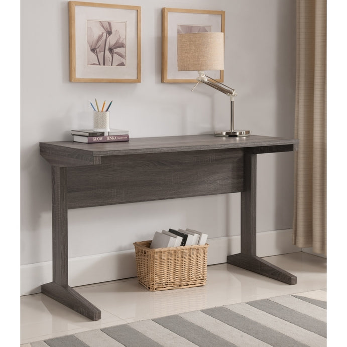 Solid Wooden Desk featuring L-shaped legs in Grey Finish