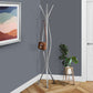 Contemporary Silver Metal Free Standing Coat Rack Hall Tree