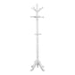 Transitional Traditional 11 Hook Solid Wood Coat Rack in White Finish