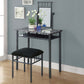 Transitional 2pcs Vanity Set in Grey Marble Finish with Charcoal Metal Frame