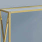 Modern Sofa Table in Gold Finish with Tempered Glass Tabletop