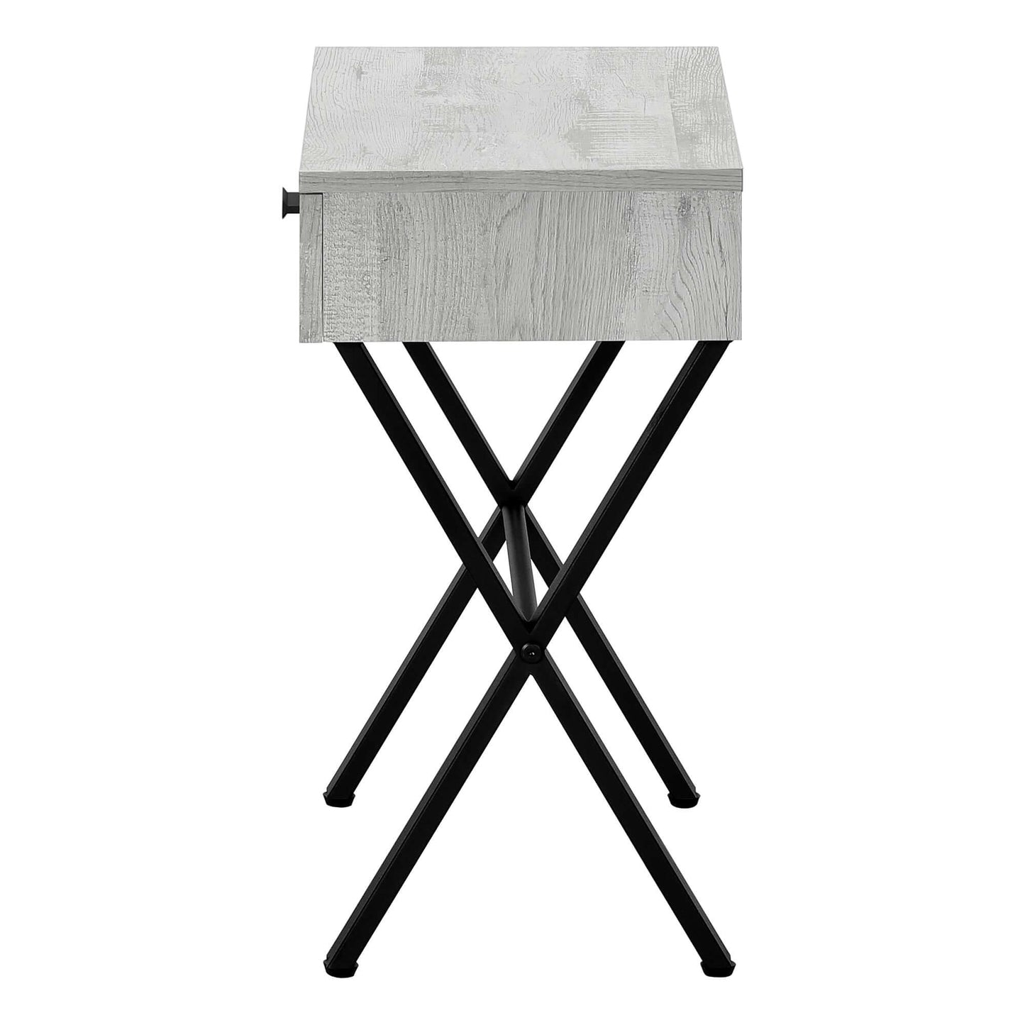 Modern Nightstand in Grey Reclaimed Wood Finish with Black Metal Frame
