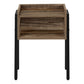 Modern Nightstand in Brown Reclaimed Wood Finish with Black Metal Frame