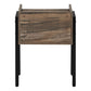 Modern Nightstand in Brown Reclaimed Wood Finish with Black Metal Frame