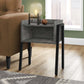 Modern Nightstand in Grey Stone-look Finish with Black Metal Frame