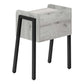 Modern Nightstand in Grey Finish with Black Metal Frame