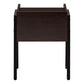 Modern Nightstand in Espresso Finish with Black Metal Frame