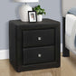 Transitional Nightstand in Black Leather-look Upholstery