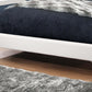 Modern Upholstered Queen Size Bed in White Leather-look with Chrome Legs
