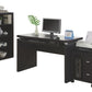 Modern Wood Two-Drawer Office Cabinet with Castors in Espresso Finish