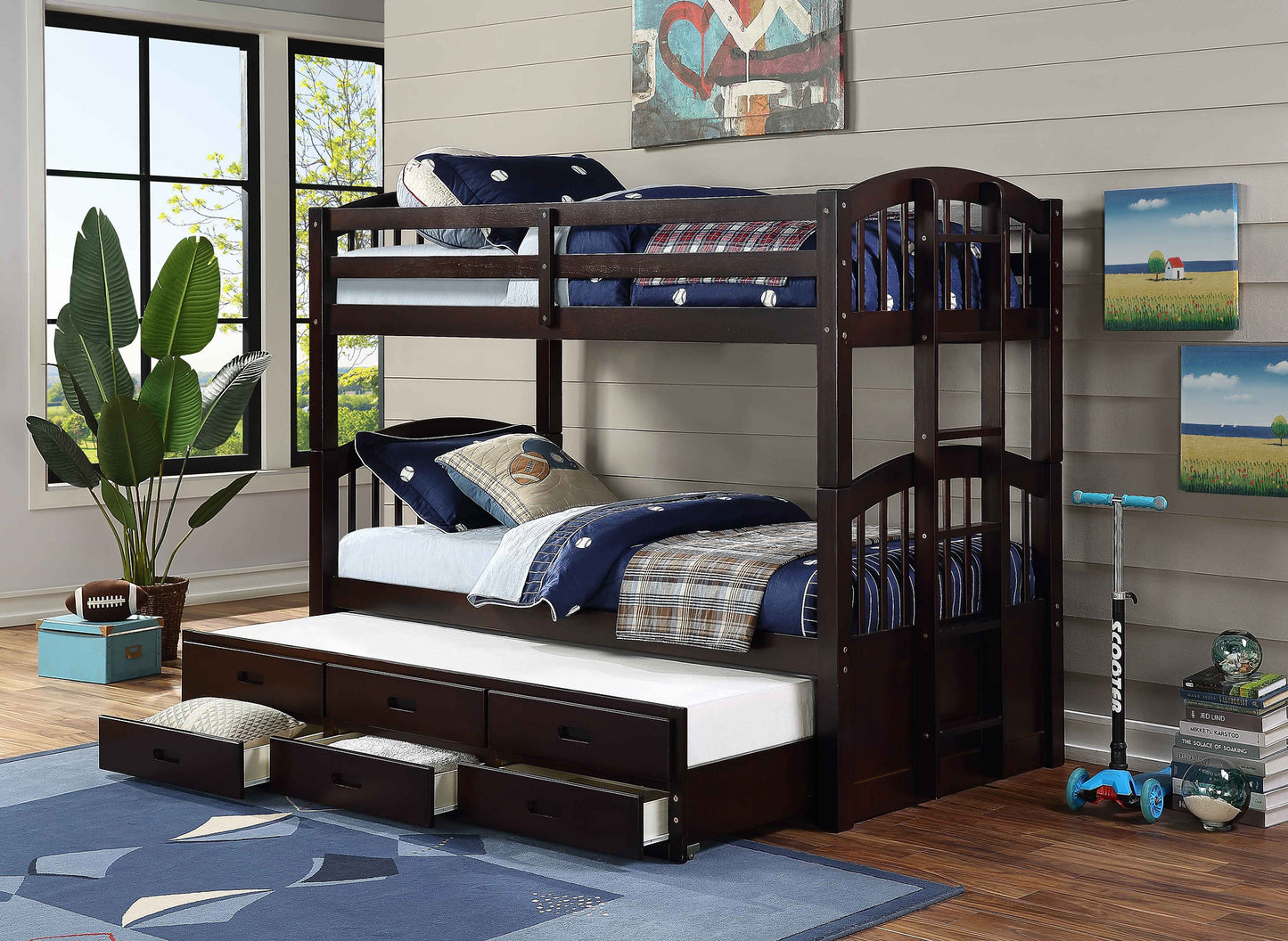 Single over Single Captain's Bunk Bed