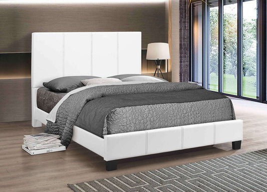 White PU Bed with Contrast Stitching
