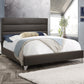 Upholstered Bed Frame with Horizontal Deep Tufted Panels & Chrome Legs
