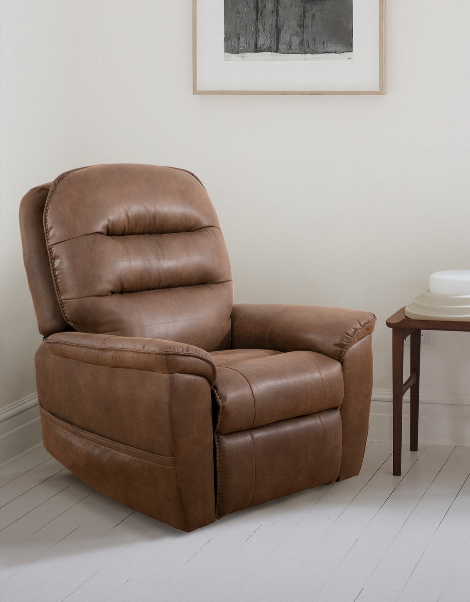 Brown PU Lift Chair with Solid Hardwood Frame