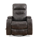 Grey PU Swivel Manual Recliner Chair with Solid Hardwood Frame