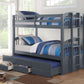 Single over Single Wood Captain's Bunk Bed