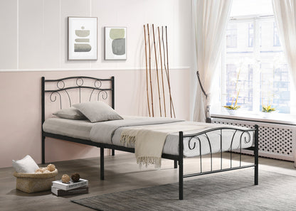 Modern Youth Metal Bed with Traditional Scroll Design