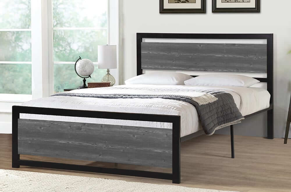 T2233 Wood and Metal Platform Bed