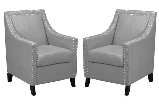 T410 Contemporary Grey Linen Fabric Accent Chair