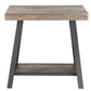 Langport Accent Table in Rustic Oak and Black