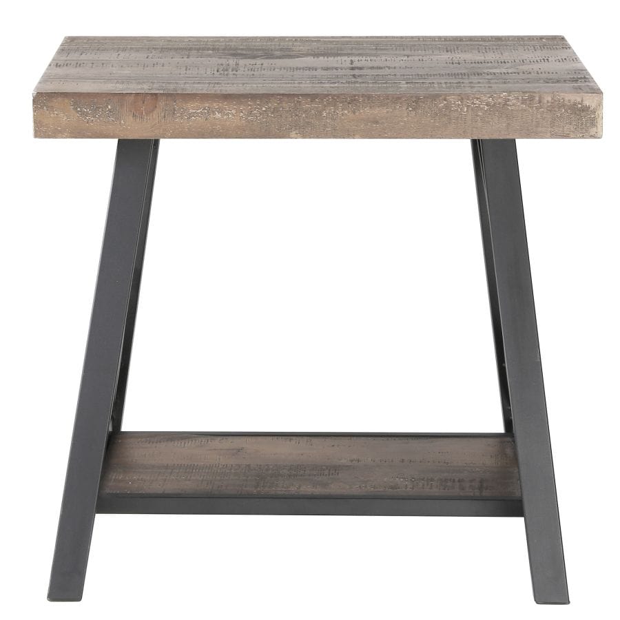 Langport Accent Table in Rustic Oak and Black