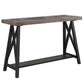 Langport Console Table in Rustic Oak and Black