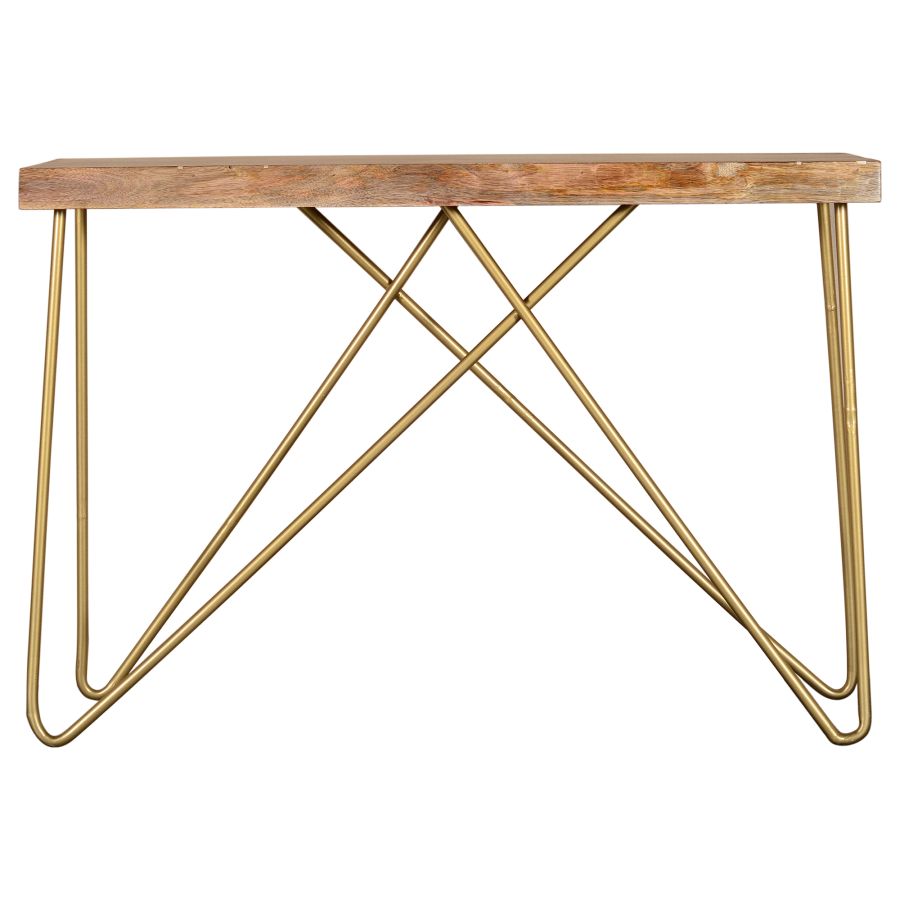 Madox Console Table in Natural and Aged Gold