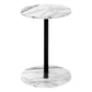 19"L/24"H Modern Round Bedroom Accent Table with Faux Marble