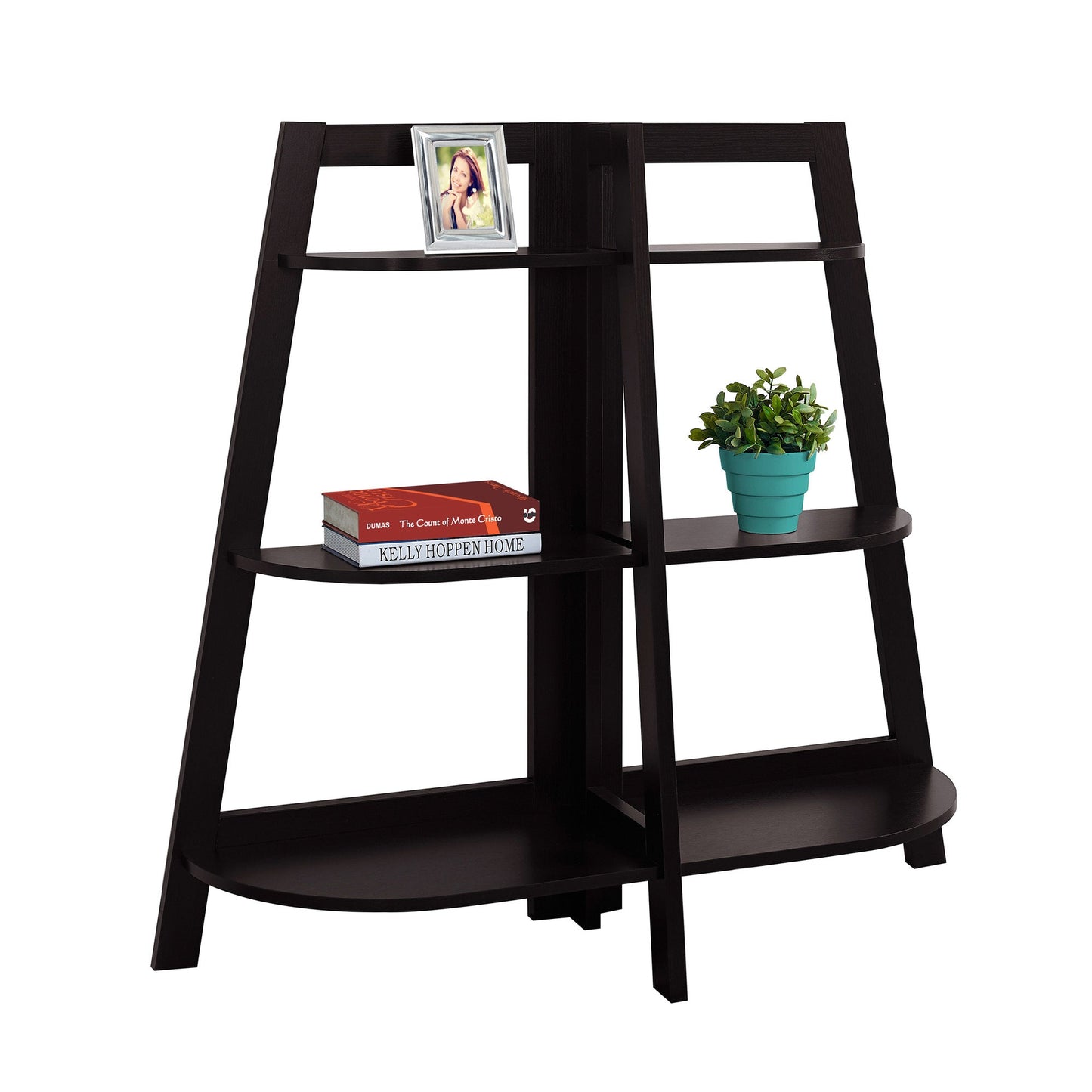 48"H 6 Shelf 3-tier Etagere Laminate Bedroom Bookcase