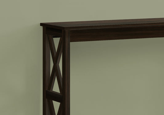 Modern 48L Narrow Wood Console Table in Espresso Finish