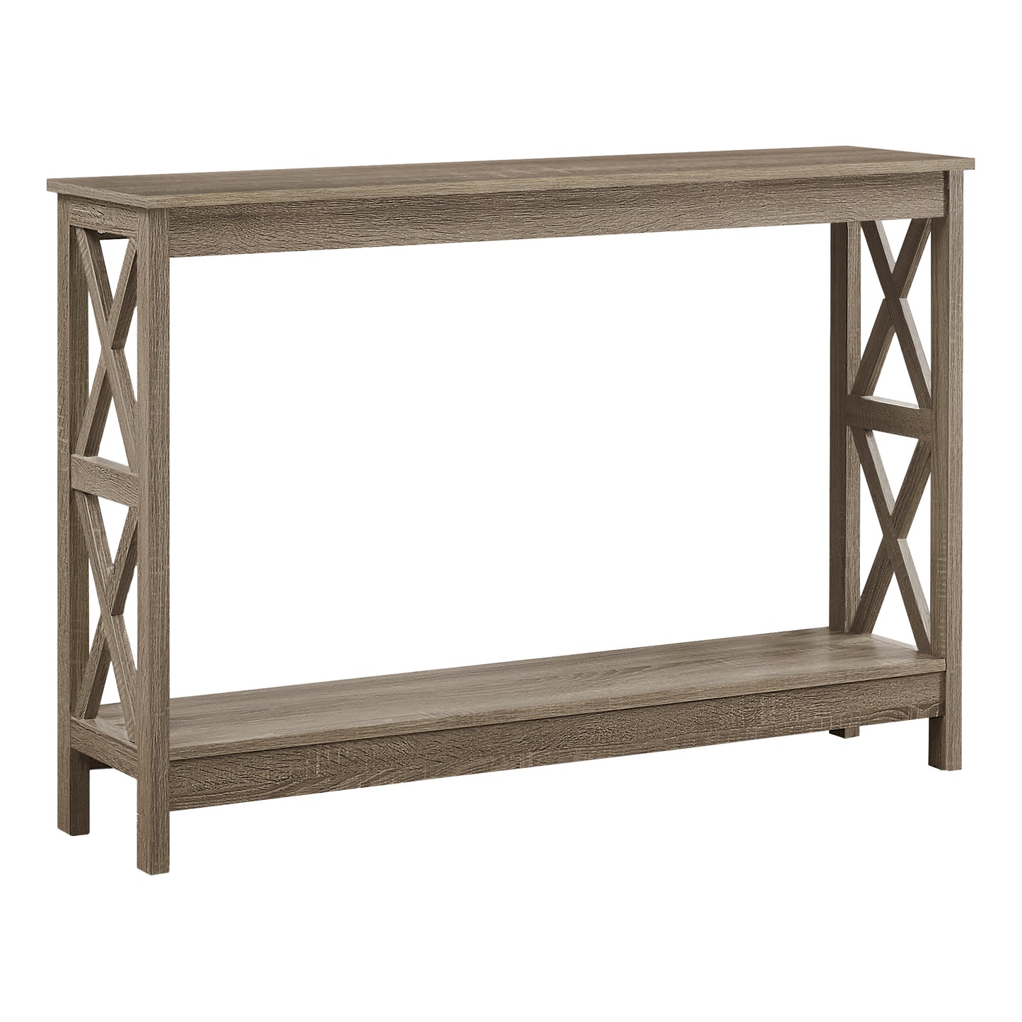 Modern 48L Narrow Wood Console Table in Dark Taupe Finish
