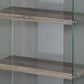 Contemporary 60"H 4 Shelf Glass Etagere Bookcase in Dark Taupe Finish
