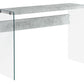 44"L Tempered Glass Bedroom Accent Console Table with Laminate Top
