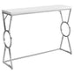 42"L Metal Frame with Glossy White Top Bedroom Accent Console Table