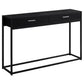 48"L Black Metal Frame & Wood Tabletop Bedroom Accent Console Table