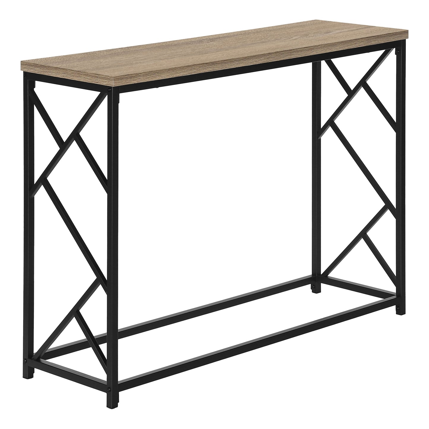 44"L Black Metal Bedroom Accent Console Table with Laminate Tabletop