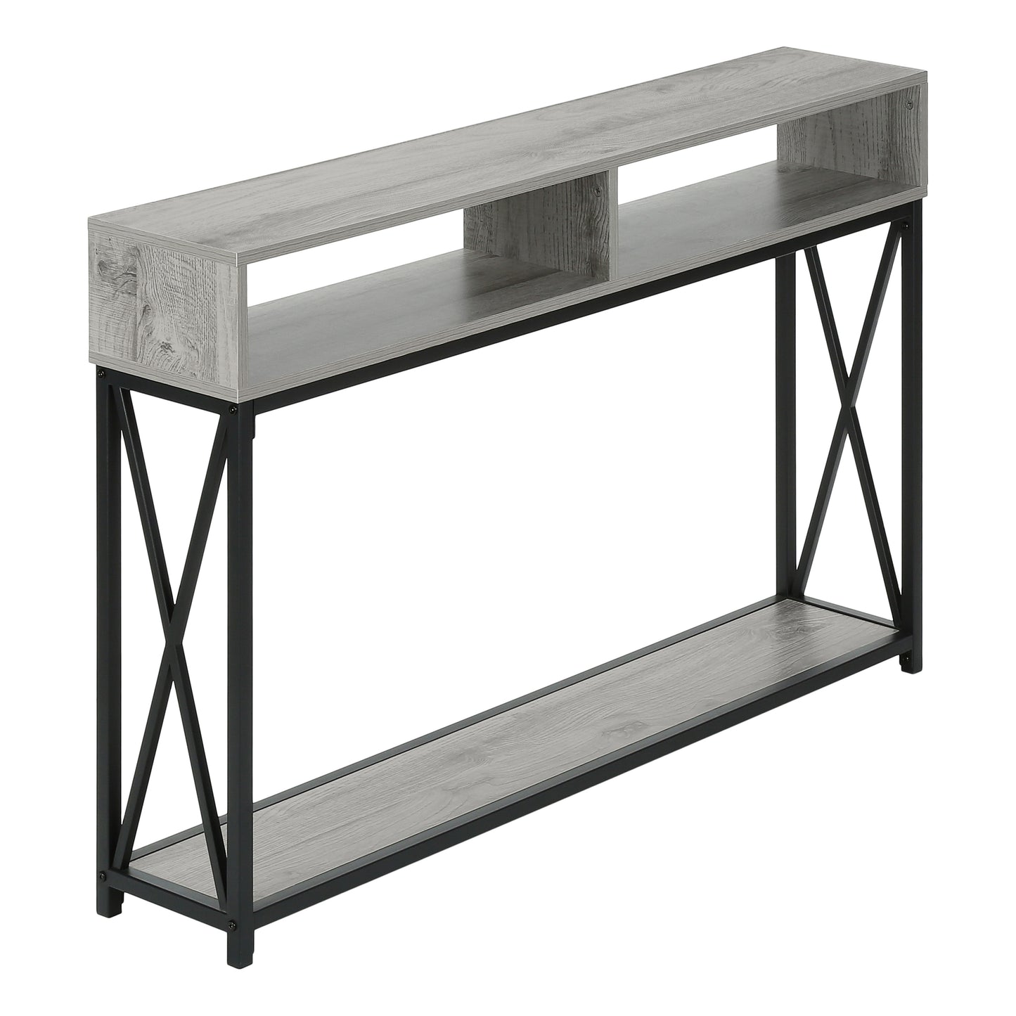 Contemporary 48L Wood Hall Console in Grey Finish