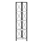 60"H Metal French Etagere Corner Bedroom Bookcase with Wood Shelves