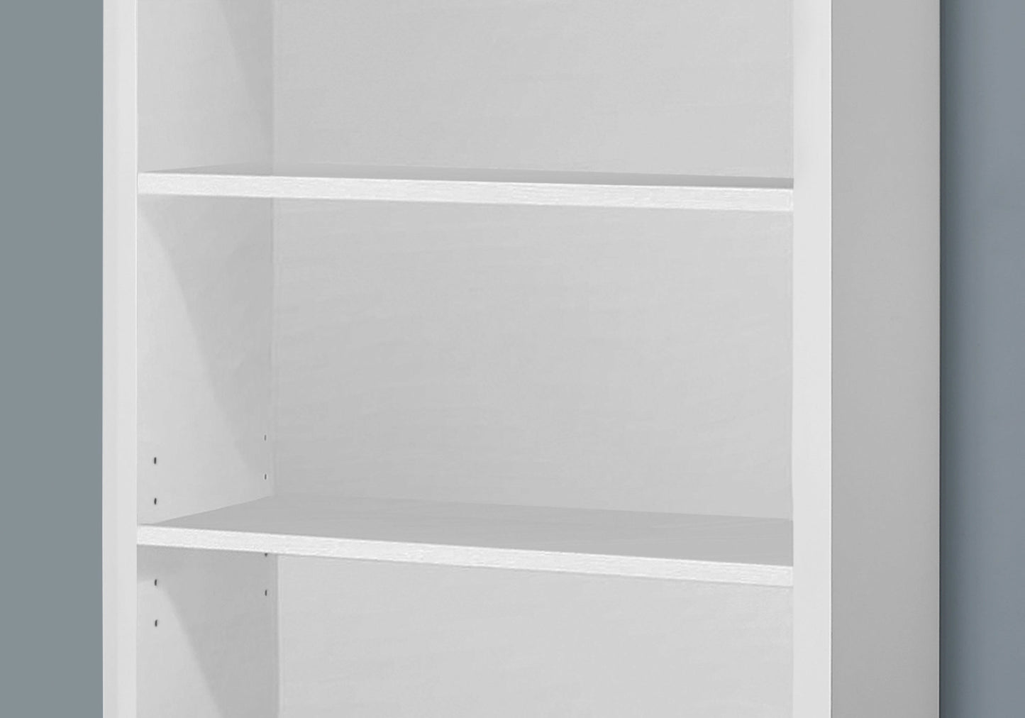 Modern 48"H 4 Shelf Etagere Bookcase in White Finish