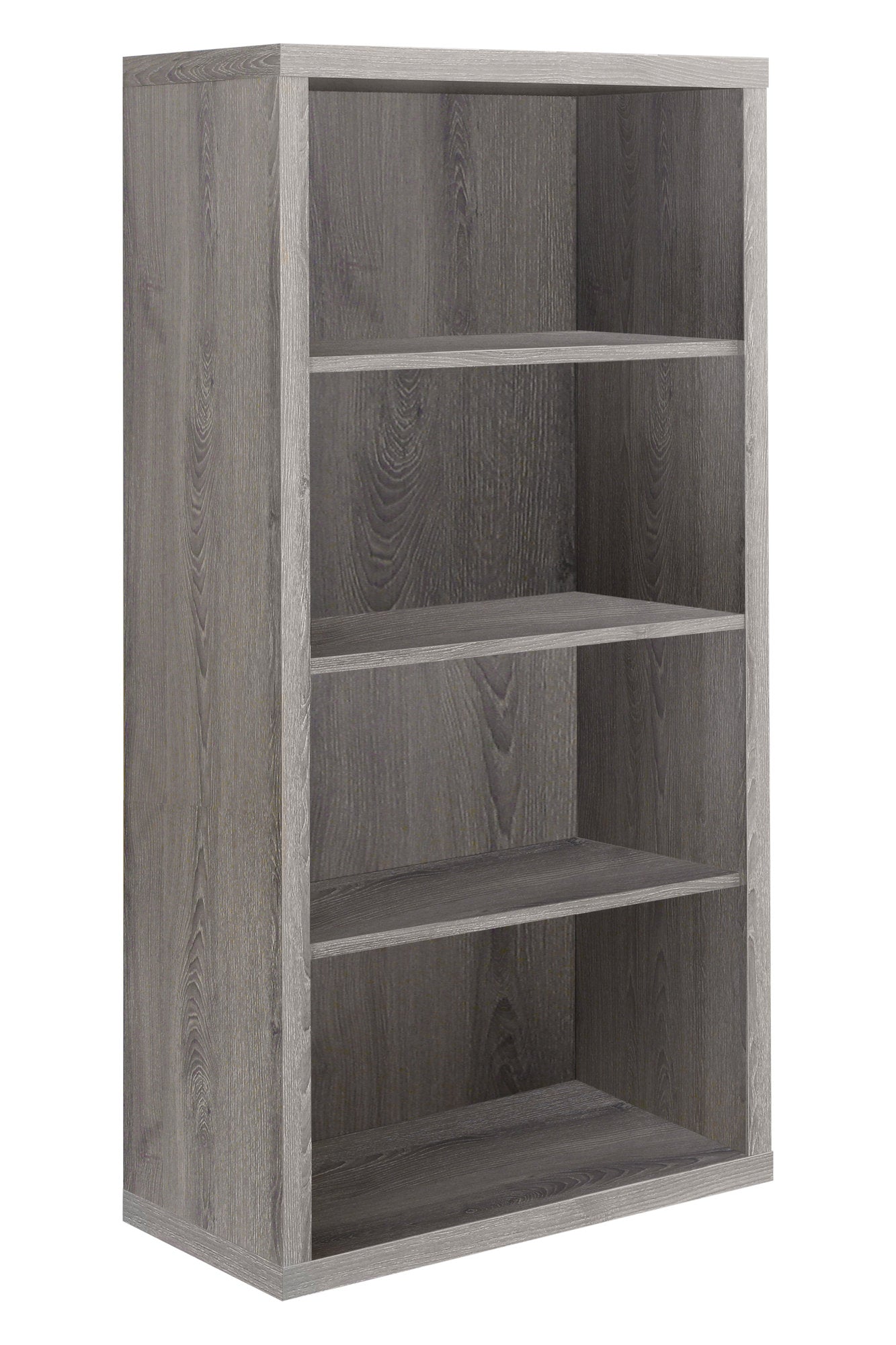 Modern 48"H 4 Shelf Etagere Bookcase in Dark Taupe Finish