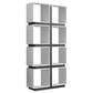 Modern 71"H 8 Cube Bookcase in White & Cedar Grey Finish