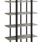 60"H 4-Tier Metal French Etagere Bedroom Bookcase with Wood Shelves