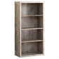 Modern 48"H 4 Shelf Etagere Bookcase in Taupe Reclaimed Wood-Look