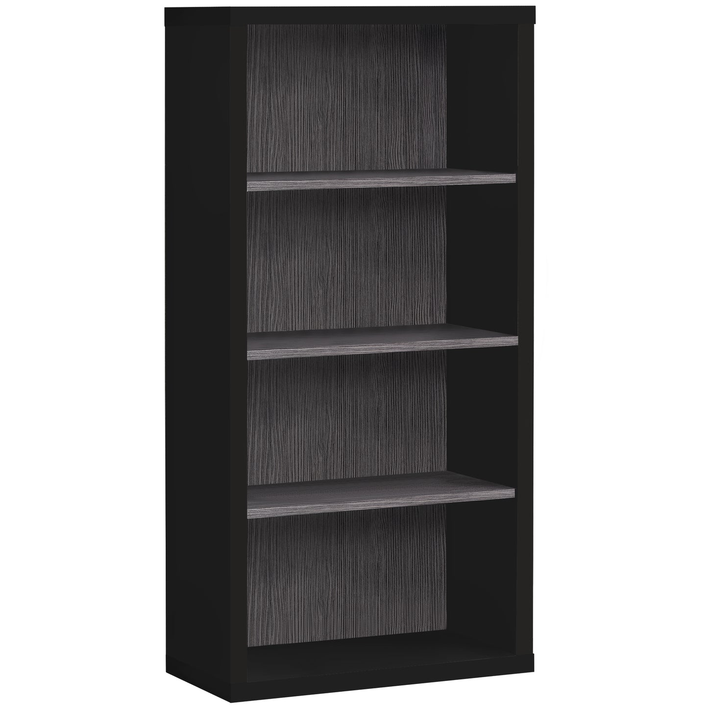 Modern 48"H 4 Shelf Etagere Bookcase in Black & Grey Finish