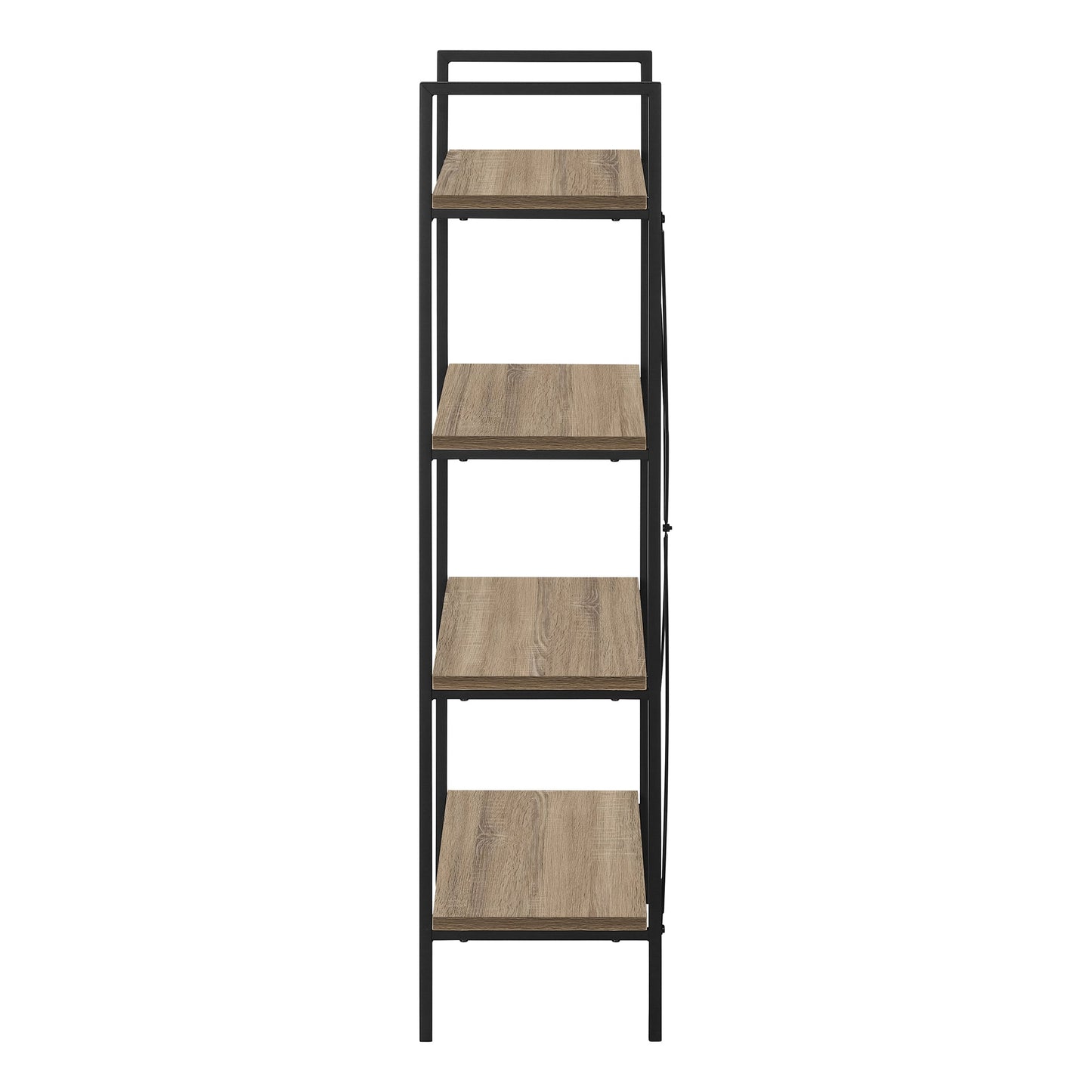 48"H 4-tier Metal Frame Bedroom Bookcase with Laminate Shelves