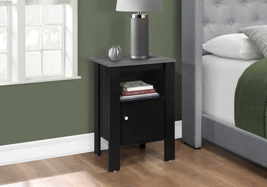 17.25" L / 24.25" H Transitional Rubberwood Nightstand with Closed Cabinet