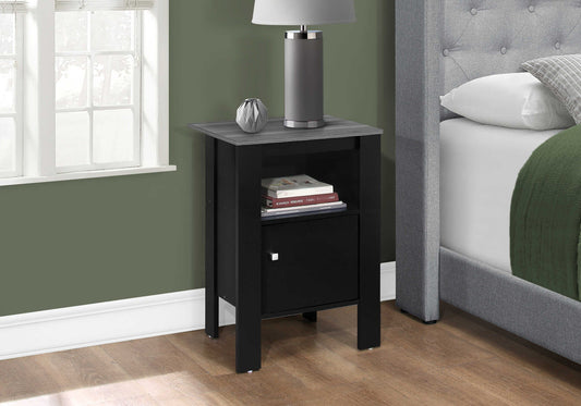 17.25” L / 24.25” H Transitional Rubberwood Nightstand with Closed Cabinet